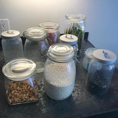 Nine different Glass Jars Organizer 
