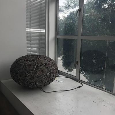 Handmade Round lamp with flower decor 