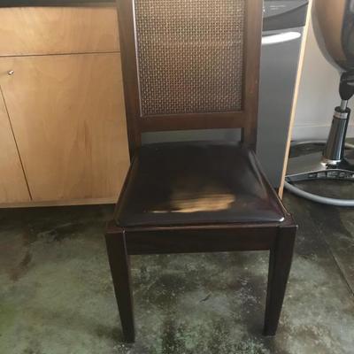 4 dining set chairs in dark wood 