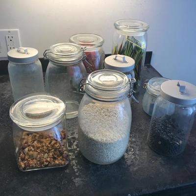 Nine different Glass Jars Organizer 