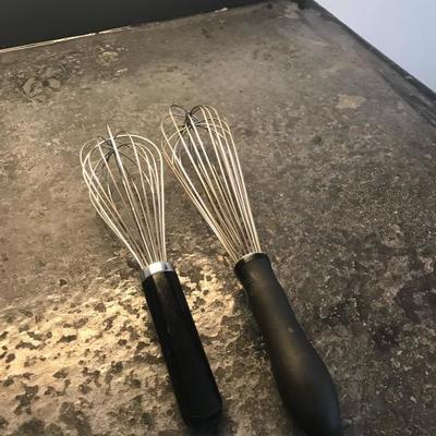 Two kitchen whisks  
