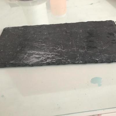 Serving dark grey slate tile cheese board platter