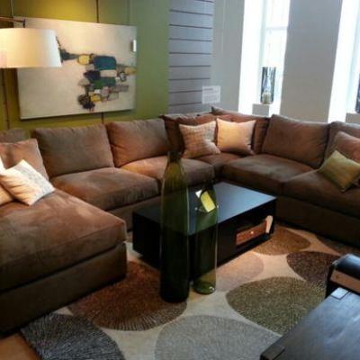 selling crate & barell Axis 4 peices sectional sofa douglas coffe color 