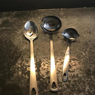A Set Of 3 Large Kitchen  Spoons 
