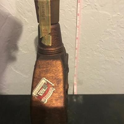 Jim Bean Bottle - Brown with Wagon Detail