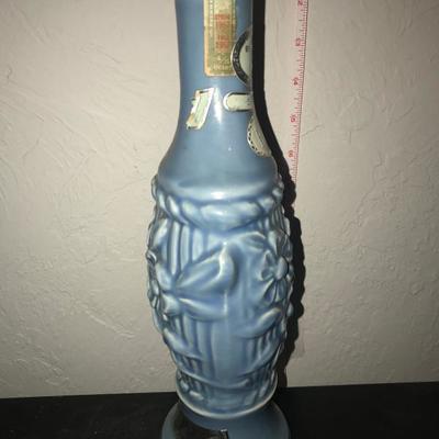 Jim Bean Bottle - Light blue with flowers