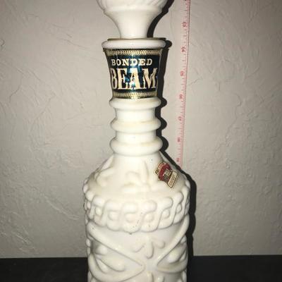 Jim Bean Bottle - Milk Glass