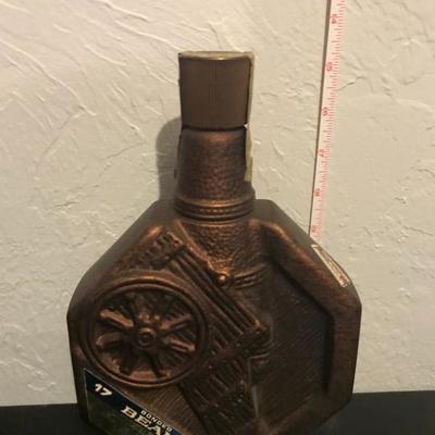 Jim Bean Bottle - Brown with Wagon Detail