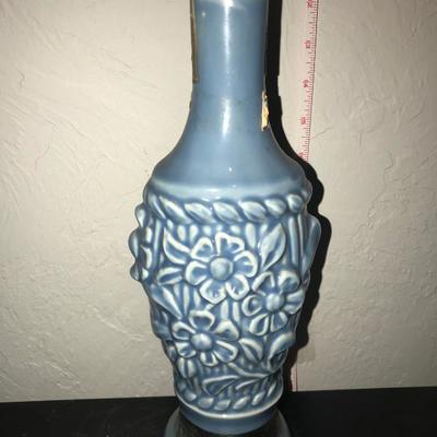 Jim Bean Bottle - Light blue with flowers