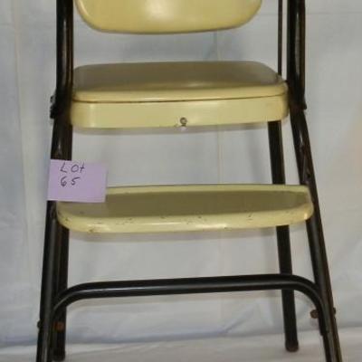 Retro Yellow and Black Metal High Chair - Lot 65