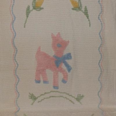 Vintage Chenille Baby Blanket - Lot 123