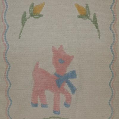 Vintage Chenille Baby Blanket - Lot 123