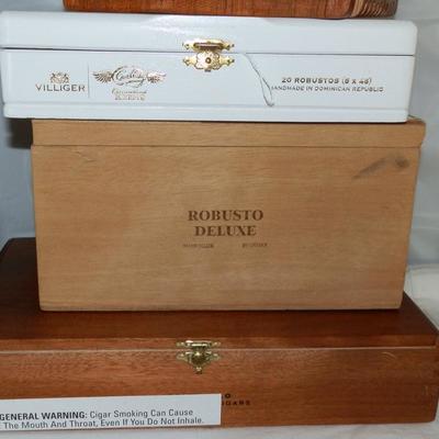 Mixed Lot of Wooden Cigar Boxes