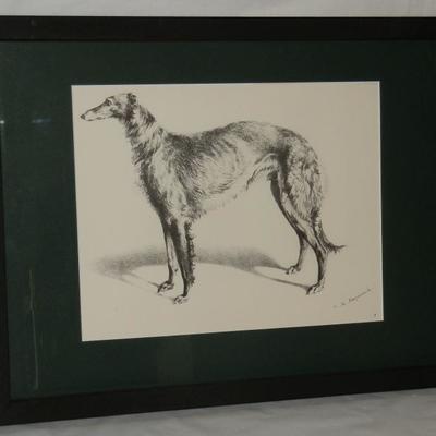 Artist Signed Russian Wolfhound Print - Lot 54