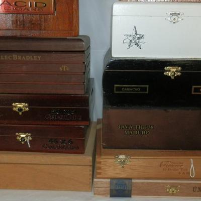 Mixed Lot of Wooden Cigar Boxes