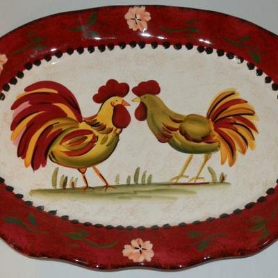 Hand Painted Chicken Serving Platter - Lot 12