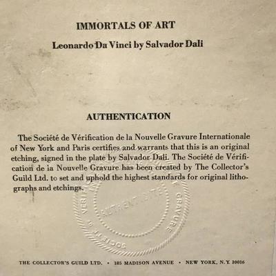 Da Vinci by Salvador Dali Signed