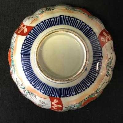 Japanese Imari Palette Scalloped Edge Bowl
