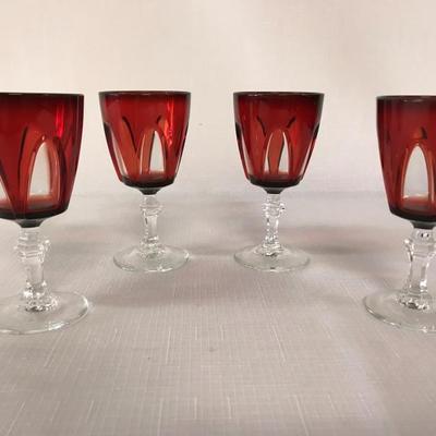 Gothic Cut to Clear  Wine Glasses Durand Pattern