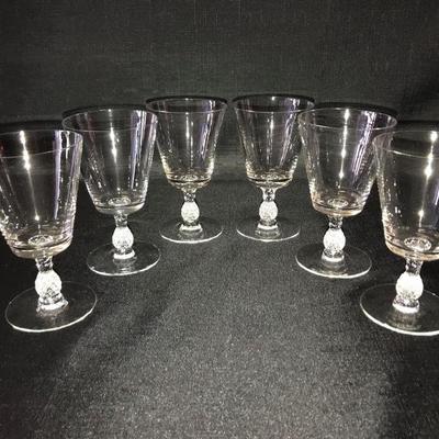 Heisey Plantation Pineapple Water Glasses Lot of 6 unsigned