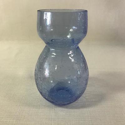 Blue Crackle Glass Vessel