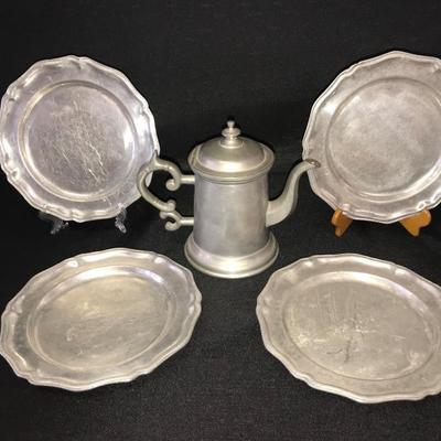 Antique Pewter Collection Lot of 5