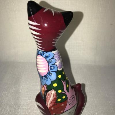 Mexico Pottery Cat Signed