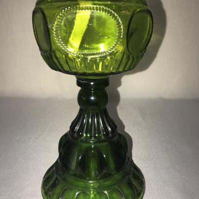 Green Reversed Thumb Print Hurricane Lamp 