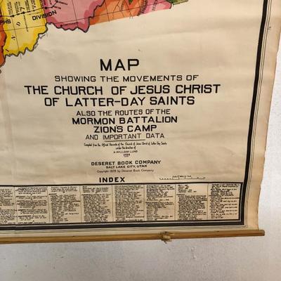 LDS Pioneer Map Mormon Battalion 1929 