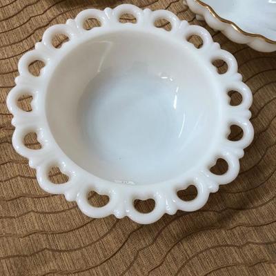Milk Glass Collection Egg Dish Bowl Plate 