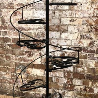 Wrought Iron Spiral Plant Stand 