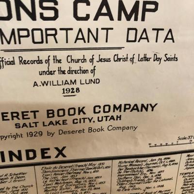LDS Pioneer Map Mormon Battalion 1929 
