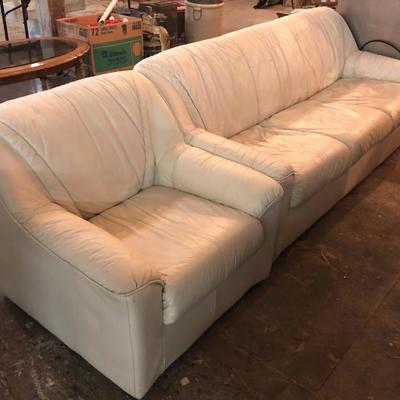 White Leather Sofa Modern Design 