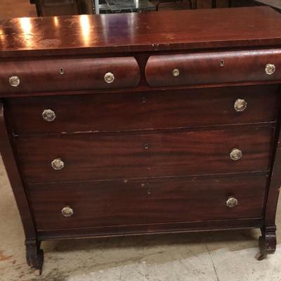 Mahogany Empire Style Chest of Drawers