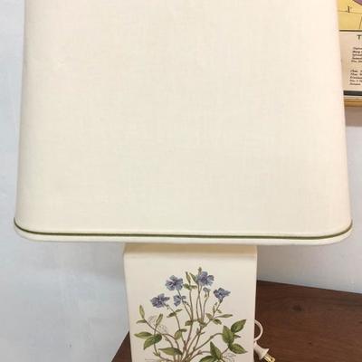 Vintage Floral Table Lamp Square Shade 