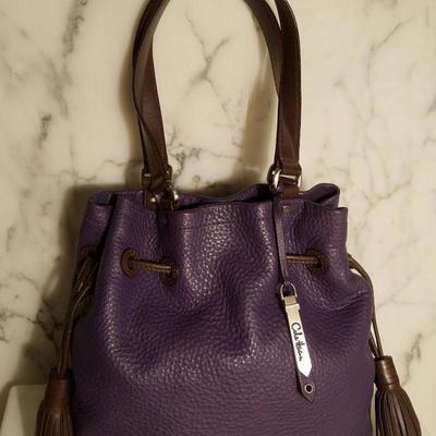 Cole Haan Purple leather large bag silver metal Hardware 