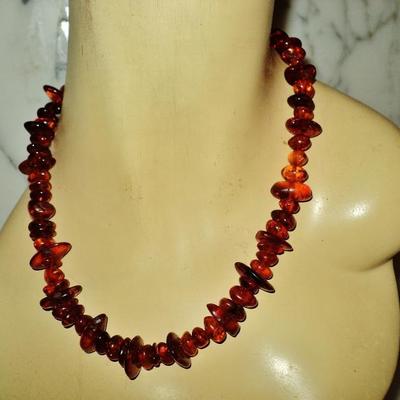 Vtg 1930's Amber necklace Russian Estate Find