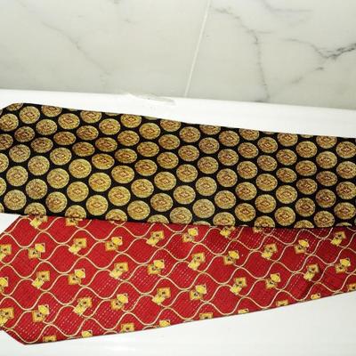 Vtg set of 5 Couture silk Ties Circa 1960's Signed 
