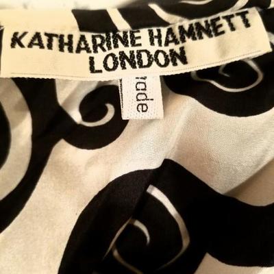 Vtg Katharine Hamnett London satin silk Saint tropez button top