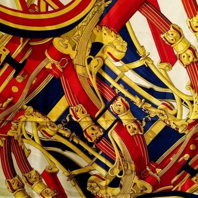 Vtg Hermes Paris 1970's silk scarf Rare Rythmes by Cathy Latham