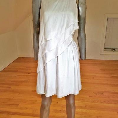 Zara Grecian mini layered silk blend dress