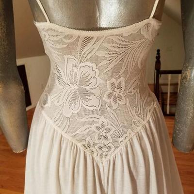 Vtg basque Slip Longline lace w/underwire lace bra fluid skirt