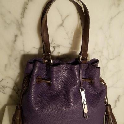 Cole Haan Purple leather large bag silver metal Hardware 