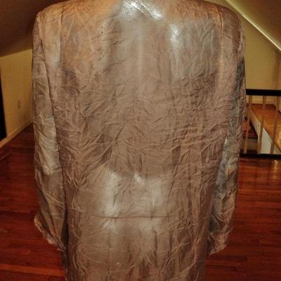 Vtg amazing Sue Wong layering organdy crinkled  maxicoat beaded flowers 