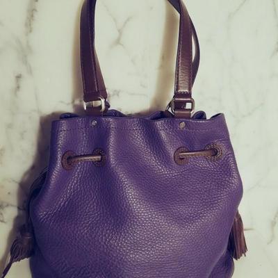 Cole Haan Purple leather large bag silver metal Hardware 