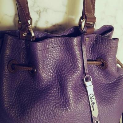 Cole Haan Purple leather large bag silver metal Hardware 