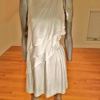 Zara Grecian mini layered silk blend dress
