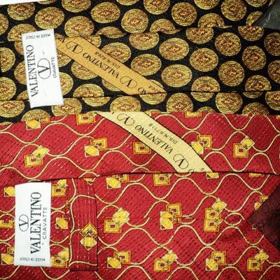 Vtg set of 5 Couture silk Ties Circa 1960's Signed 