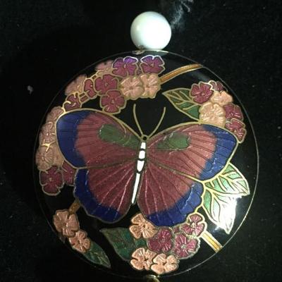 Butterfly enamel necklace