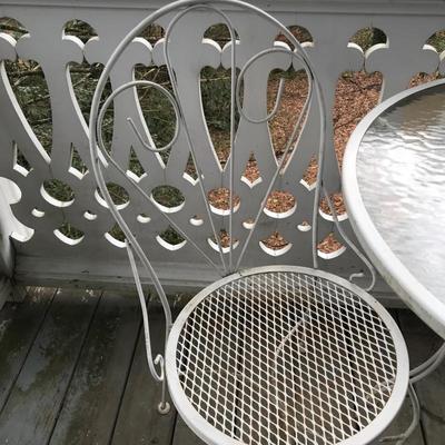Lot 2 - Wrought Iron Patio Table and Chairs 